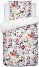 Set lenzuola in raso di cotone Fleurs Éclatantes, varie misure