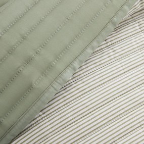 Copriletto verde con rivestimento trapuntato 220x230 cm Stripe – Catherine Lansfield