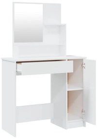 Set tavolo da toeletta bianco lucido 86,5x35x136 cm