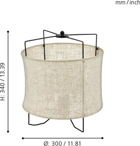 Eglo 43293 - Lampada da tavolo BRIDEKIRK 1xE27/40W/230V