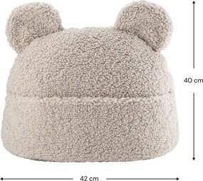 Cuscino per divano da bambini marrone chiaro con rivestimento in bouclé Teddy Pouch – Wigiwama
