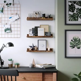 Set da 3 mensole da parete SHELFY marrone