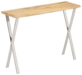 Tavolo consolle bordi vivi 105x33x76 cm legno massello di mango