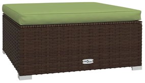 Set divani da giardino 5 pz con cuscini in polyrattan marrone