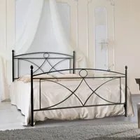 Letto in ferro matrimoniale con pediera Nero ALICE 166x208x h128 cm