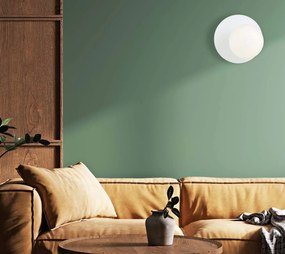 Applique Oslo bianca con sfera Satinata E14 da parete o soffitto