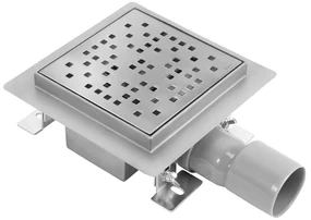 Scarico lineare REA DOTS 150x150 Nickel Brush