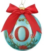Pallina Natale lettera O 10 cm Royal Garden