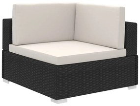 Set divani da giardino 12 pz con cuscini in polyrattan nero