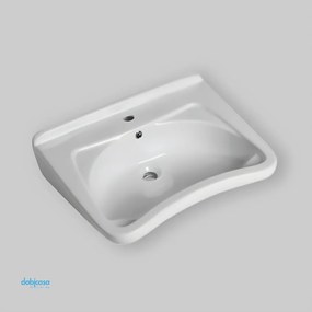 Lavabo In Ceramica Per Disabili In Ceramica Finitura Bianco Lucido Da L 65 cm
