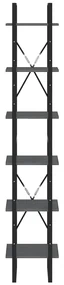 Scaffale alto grigio 40x30x210 cm in legno massello di pino