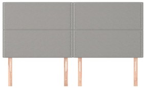 Testiera 4 pz grigio chiaro 90x5x78/88 cm in tessuto