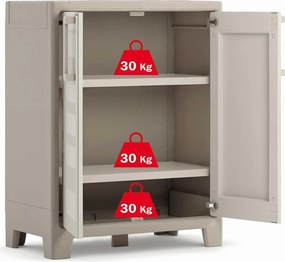 Armadio 2 Ripiani 80x44x100 cm Keter Gulliver Basso XL Sabbia e Beige...