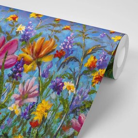 Carta da parati – Fiori colorati nel prato