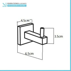 Set accessori a muro 5 pezzi in metallo cromato e viti incluse Rock