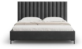 Letto matrimoniale imbottito grigio scuro con contenitore con griglia 160x200 cm Casey - Mazzini Beds