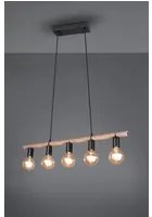 Sospensione Vintage Bilanciere Einar Nero E Corda Trio Lighting