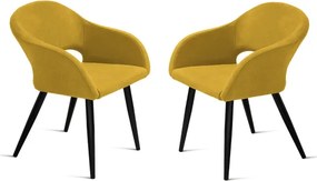 Sedia imbottita in tessuto Giallo con struttura in metallo WEST 2 sedie