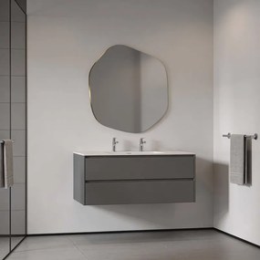 Specchio Board irregolare in polistirene oro 100 x 90 cm