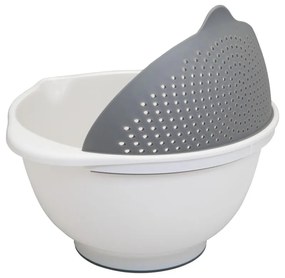 Ciotola bianca con colino 2in1 , Ø 28 cm - Metaltex