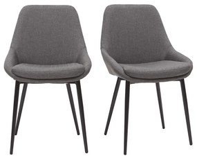 Set di 2 sedie in tessuto grigio chiaro HOLO