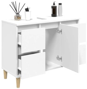 Mobile lavabo bianco 80x33x60 cm in legno multistrato