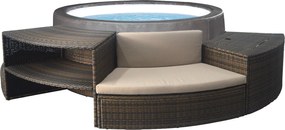 Vasca Idromassaggio da Esterno Semirigida Riscaldata 4+2 Posti con Mobili Ø184x73 cm NetSpa Vita Premium Marrone...