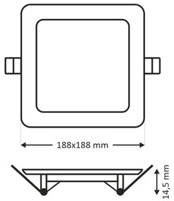 Lampada LED da incasso SQUARE LED/15W/230V 4200K 18,8x18,8 cm bianco