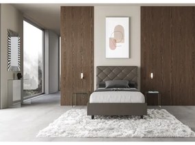 Letto contenitore imbottito 120x200 similpelle cappuccino Priya