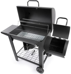 Fieldmann - Griglia a carbone con affumicatoio nero