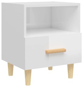 Comodini 2 pz in Bianco Lucido 40x35x47 cm