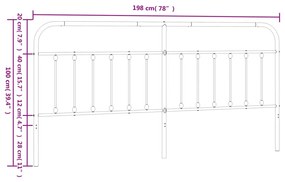 Testiera in Metallo Nero 193 cm