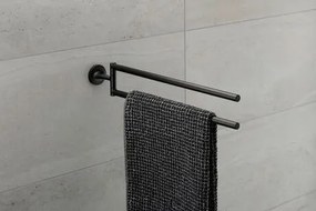 Portasciugamani 39 cm a muro due Bracci snodati Nero Opaco Starck T 0099414600 Duravit