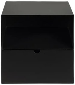 Comodino da parete BEKIM nero, montaggio incluso