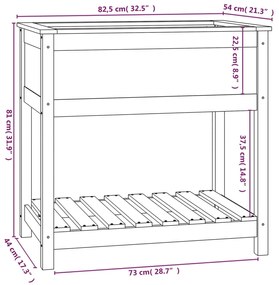 Fioriera con Mensola Miele 82,5x54x81 cm in Legno Massello Pino