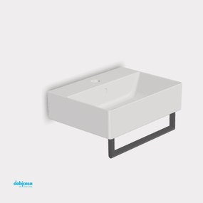 Lavabo D'Appoggio o Sospeso 45x35 Cm Con Foro Bianco Lucido