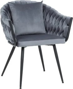 Sedia imbottita Nuvo Velvet - Grigio