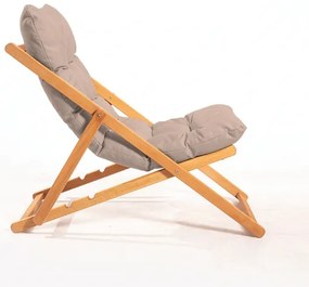 Lettino da giardino beige/faggio