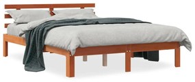 Giroletto Senza Materasso Marrone Cera 140x200cm Massello Pino /