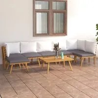 Set Divani da Giardino 8 pz con Cuscini in Massello di Acacia 3087032