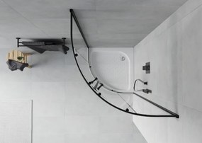 Mexen Rio cabina doccia semicircolare 70 x 70 cm, trasparente, nero + piatto doccia, bianco - 863-070-070-70-00-4710