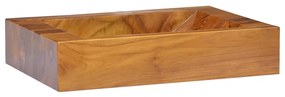 Lavabo İn Legno Massello Di Teak 50x35x10 Cm /