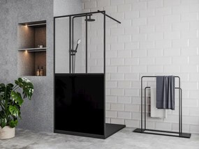 Parete per doccia walk-in 100 x 200 cm Nero opaco Stile atelier - URBANIK