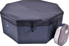 Vasca Idromassaggio da Esterno Semirigida Riscaldata 4+2 Posti Ø193x73 cm NetSpa Octopus Grigio Scuro...