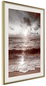 Poster  Whisper of the Sea  Cornice Quadri Cornice d'oro con passe-partout, Larghezza x Altezza Home decor 40x60