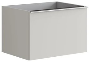 Mobile da bagno sotto lavabo Pixel plain frontale grigio pastello e maniglia alluminio brillante laccato opaco L 60 x H 40 x P 45.5 cm 1 cassetto, lavabo non incluso