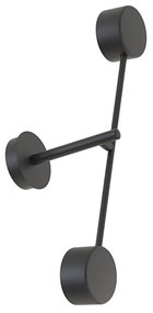 Applique Moderna Giove Acciaio Nero 2 Luci Gx53 Ip20