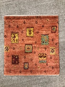 Gabbeh Tappeto 40x40 Rosso (Iran) Annodato A Mano
