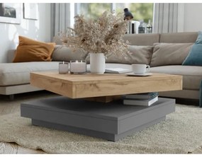 Tavolino NENANI 34x70 cm grigio/quercia wotan