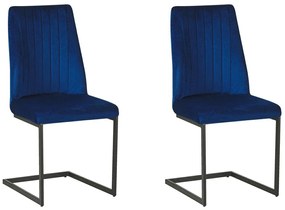 Set di 2 sedie velluto blu LAVONIA Beliani